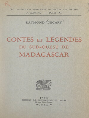 cover image of Contes et légendes du Sud-Ouest de Madagascar
